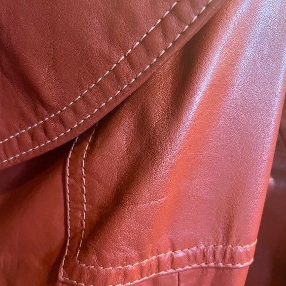 Vintage Leather Trench Coat - Picture 6 of 13